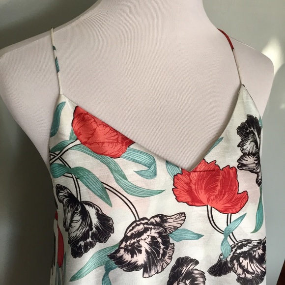 C/MEO Collective Floral Mini Dress - Red and Black on Light Blue - Picture 5 of 8